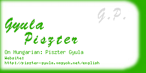 gyula piszter business card